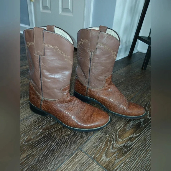 Justin men's size 5G cowboy boots leather western equestrian - Picture 1 of 6